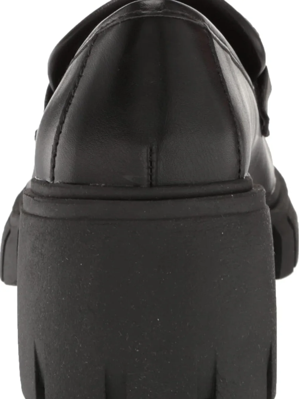 Madden Girl Black Lug Sole Chain Loafer